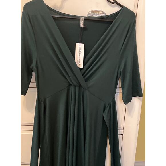 Mother Bee Hunter Green Super Soft Maternity Dress Women's Size Medium Indie NWT - Picture 5 of 6